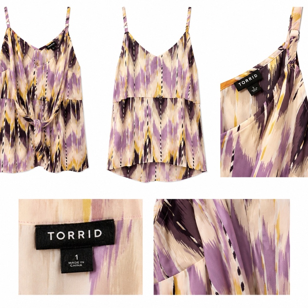 Torrid Print Tie Front Tank
